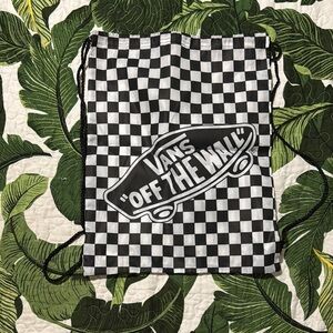 Vans Black and White Checkered Drawstring Bag